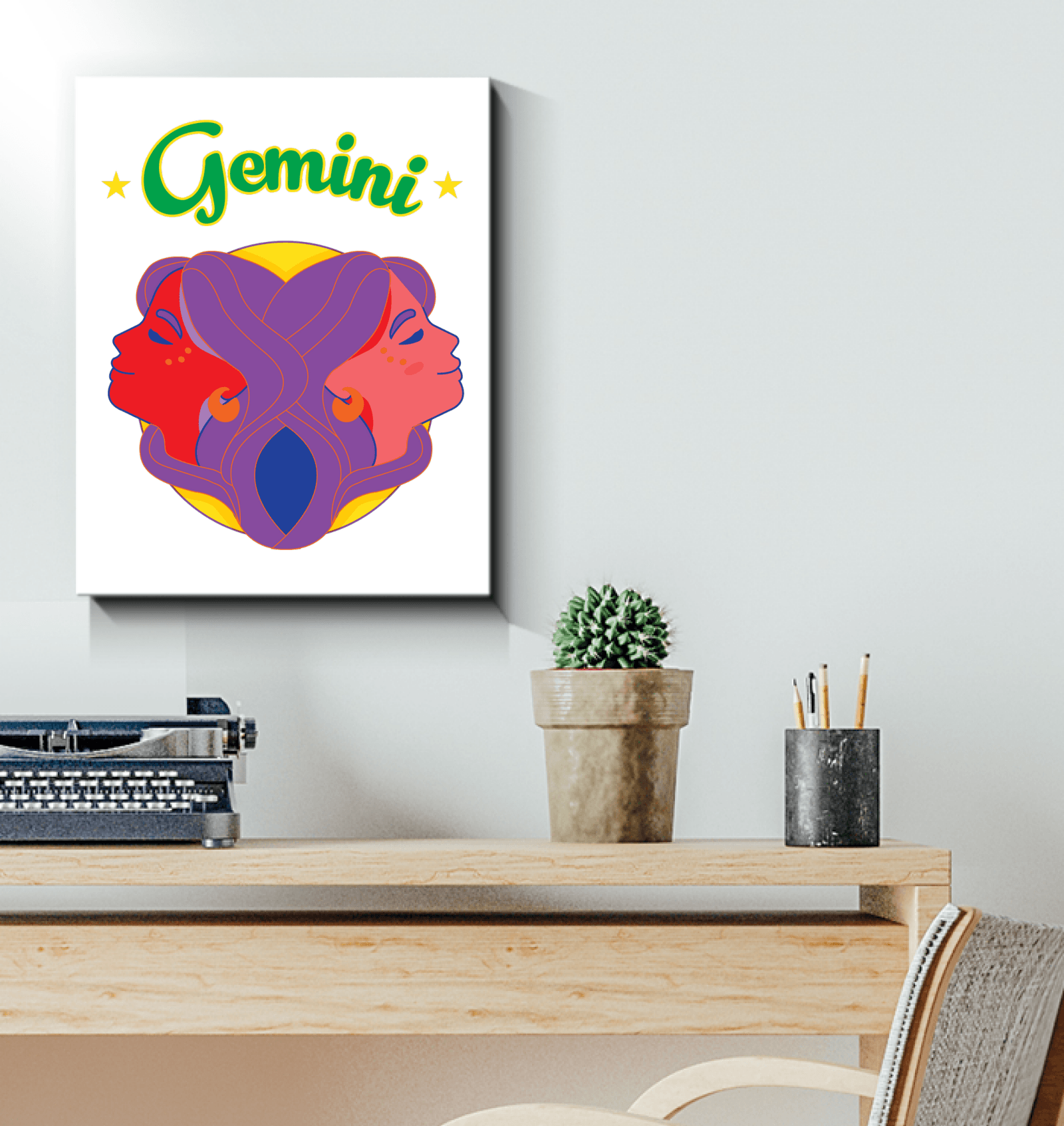 Gemini Wrapped Canvas | Zodiac series 5 - Beyond T-shirts