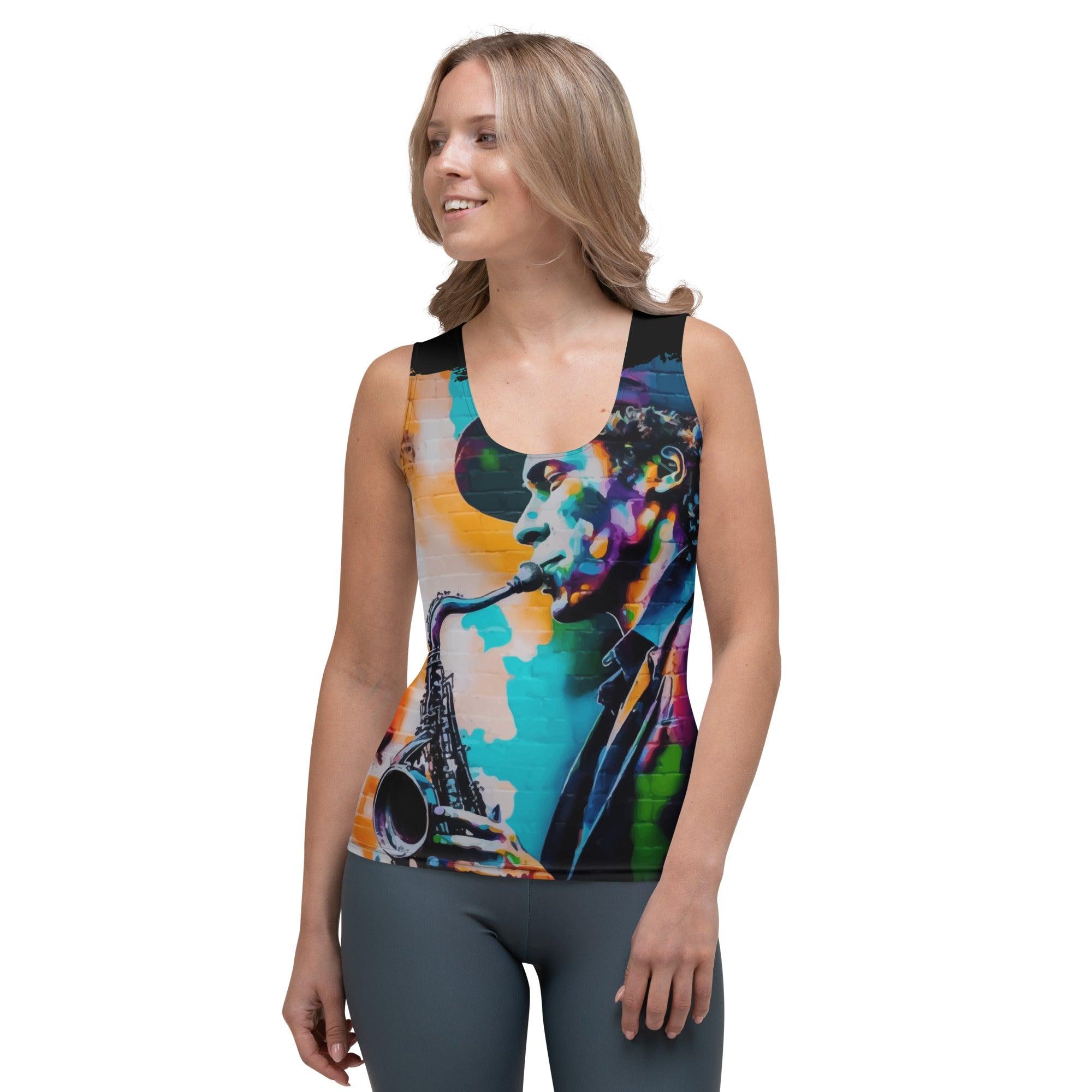 Gettin FunKy On Sax Sublimation Cut & Sew Tank Top - Beyond T-shirts