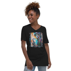 Gettin' Funky On Sax Unisex Short Sleeve V-Neck T-Shirt - Beyond T-shirts