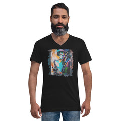 Gettin' Funky On Sax Unisex Short Sleeve V-Neck T-Shirt - Beyond T-shirts