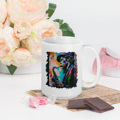 Gettin' Funky On Sax White Glossy Mug - Beyond T-shirts