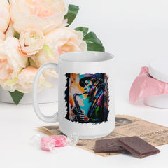 Gettin' Funky On Sax White Glossy Mug - Beyond T-shirts