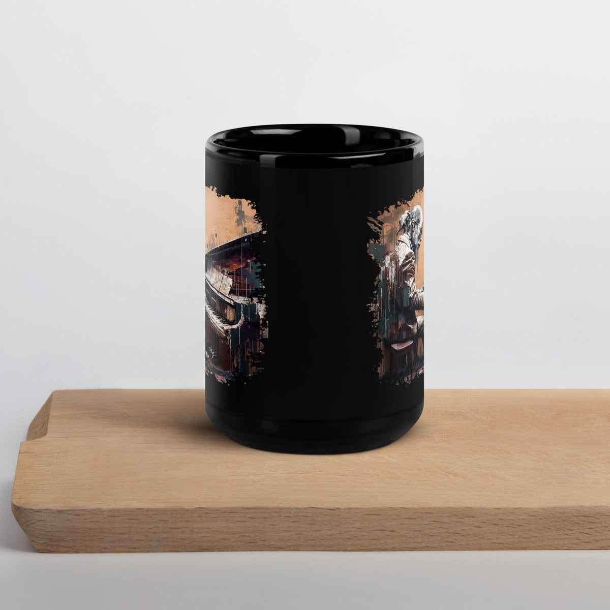 Gettin' Jazzy On Piano Black Glossy Mug - Beyond T-shirts