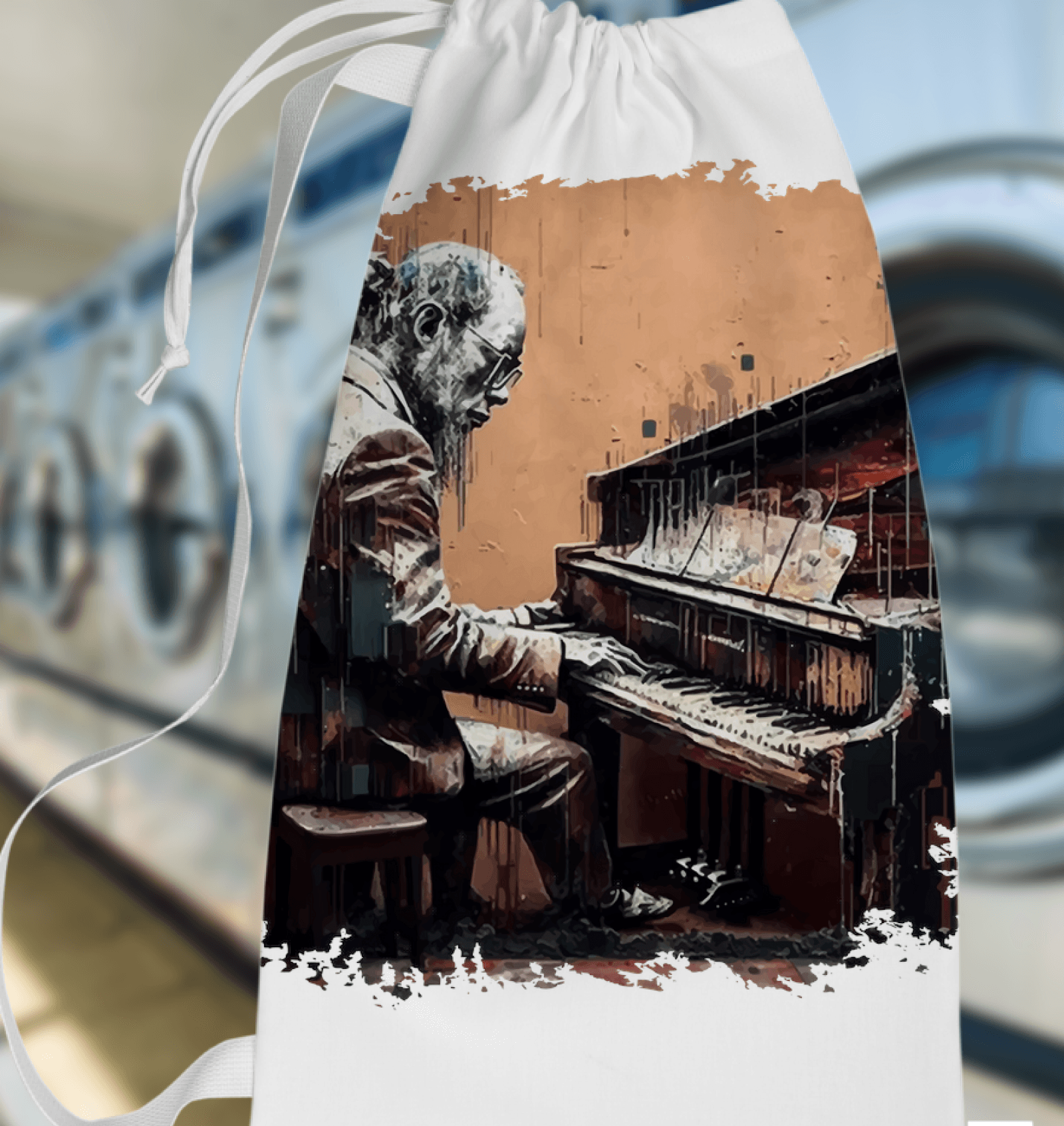 Gettin' Jazzy On Piano Laundry Bag - Beyond T-shirts