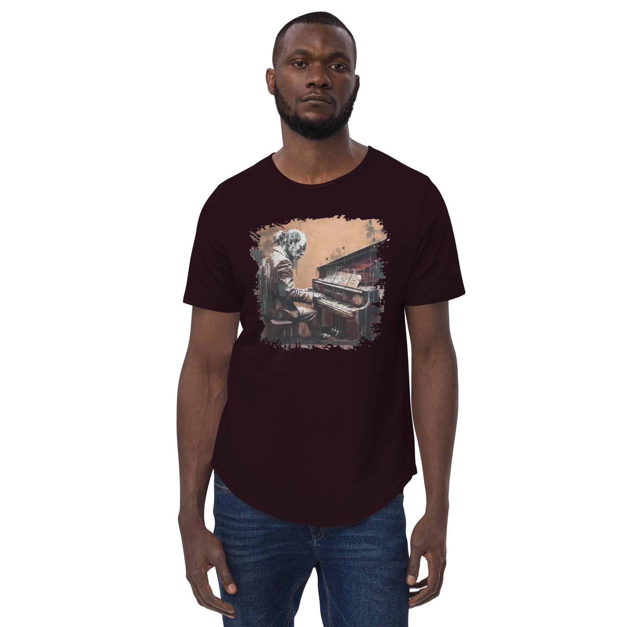 Gettin' Jazzy On Piano Men's Curved Hem T-Shirt - Beyond T-shirts