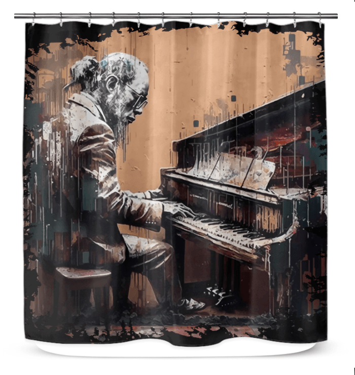 Gettin' Jazzy On Piano Shower Curtain - Beyond T-shirts