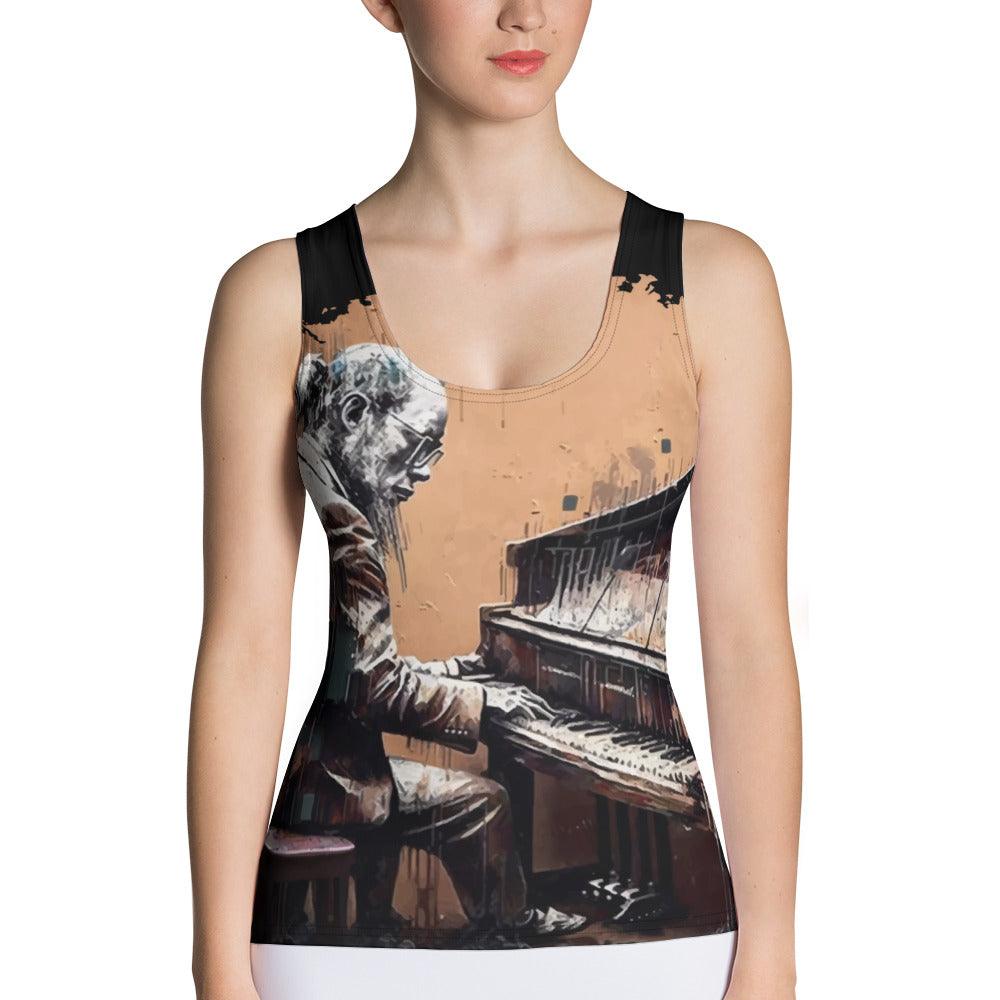 Gettin' Jazzy On Piano Sublimation Cut & Sew Tank Top - Beyond T-shirts