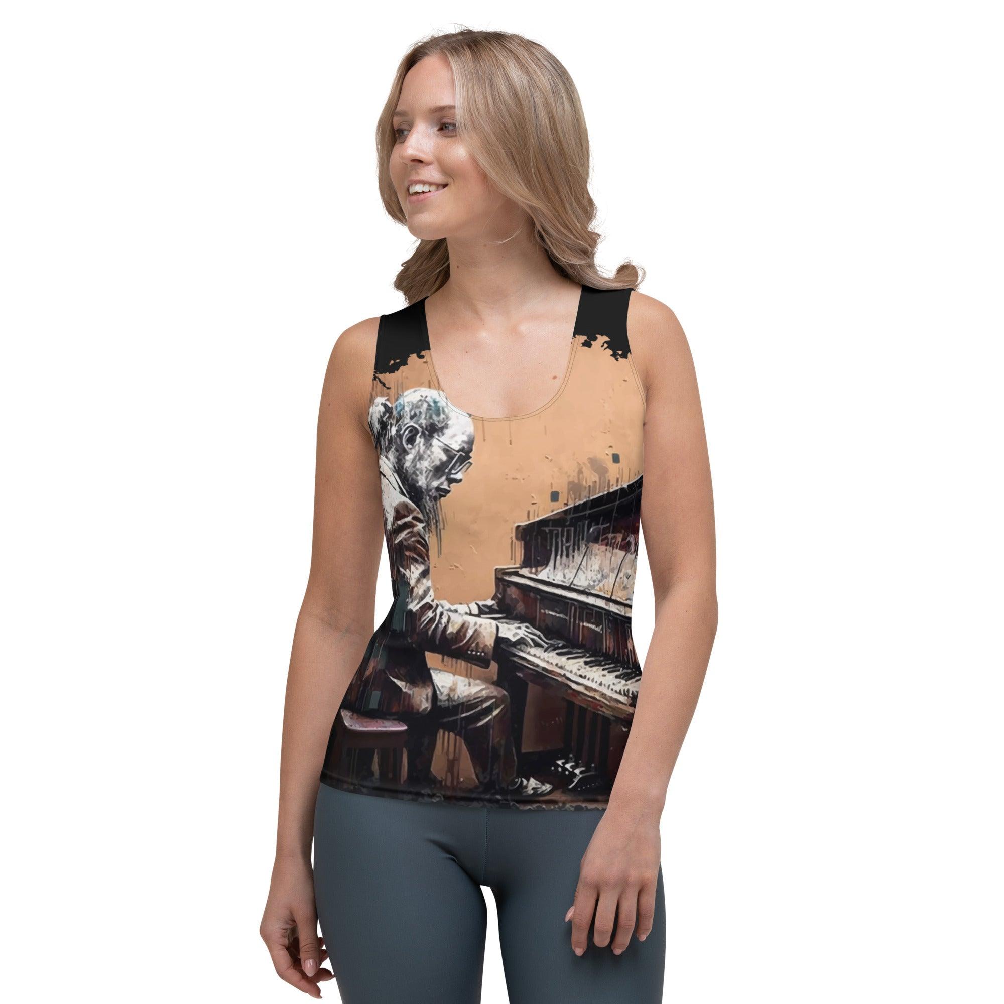 Gettin' Jazzy On Piano Sublimation Cut & Sew Tank Top - Beyond T-shirts