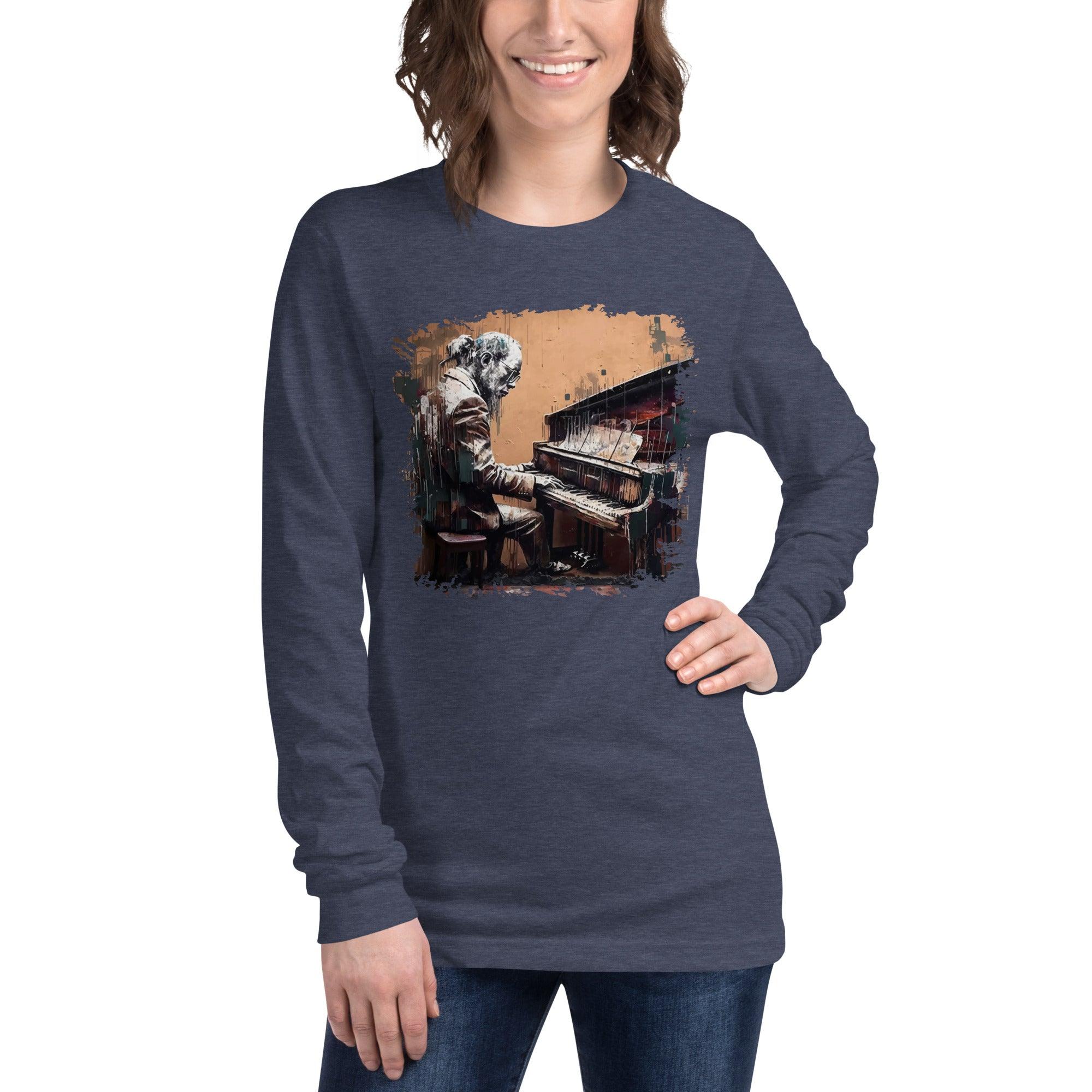 Gettin' Jazzy On Piano Unisex Long Sleeve Tee - Beyond T-shirts