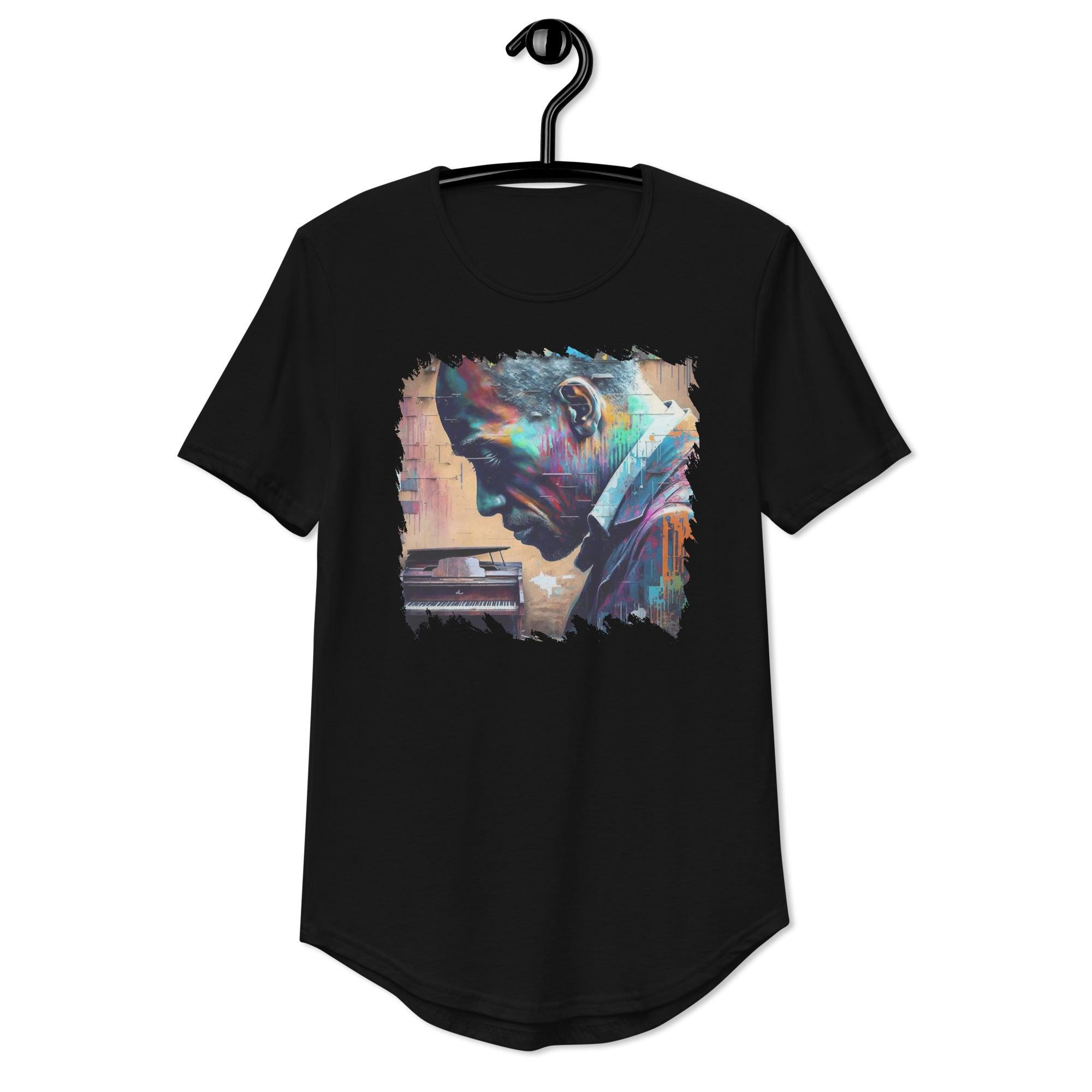 Groovin' On The Keys Men's Curved Hem T-Shirt - Beyond T-shirts