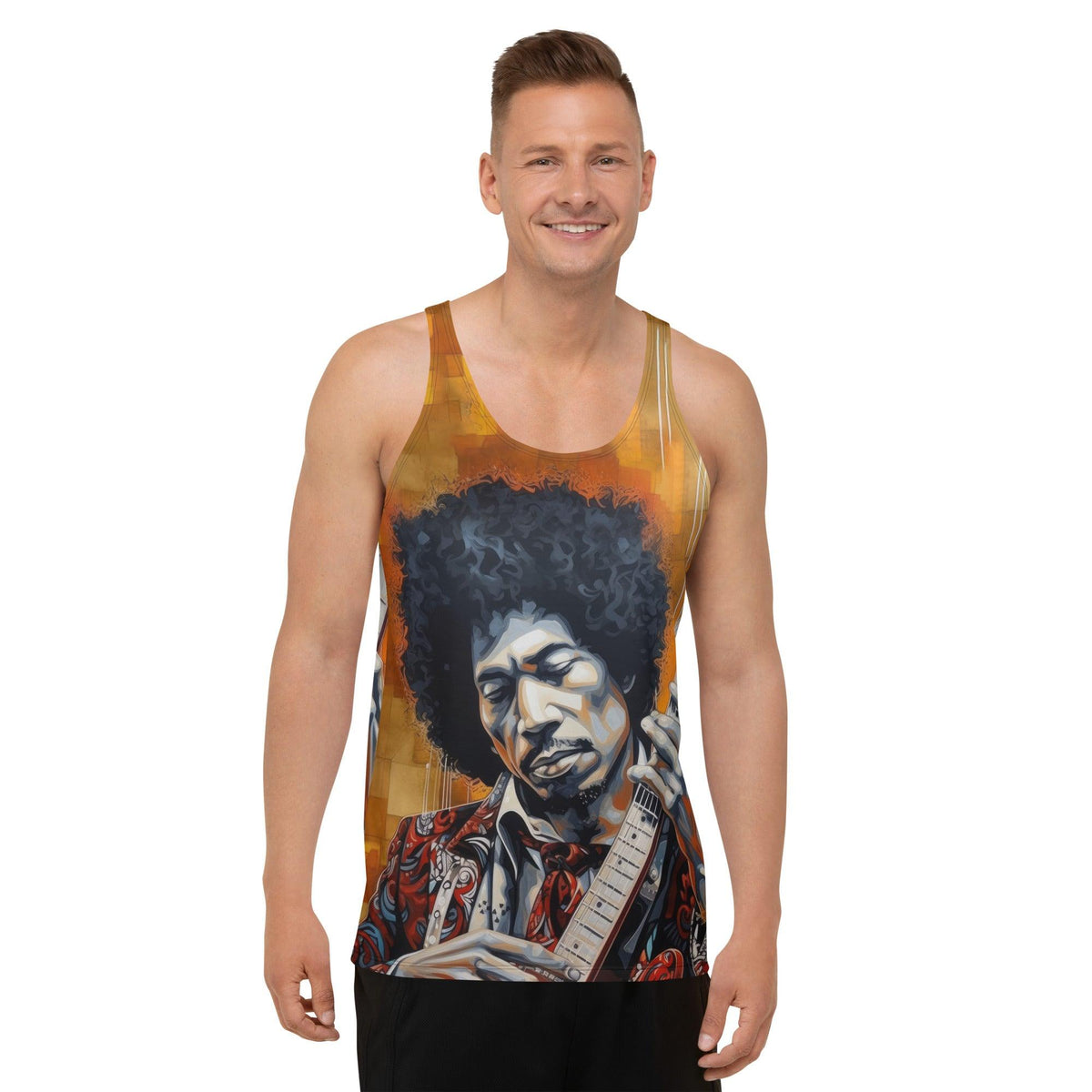 Unisex Tank Top with Guitar Print