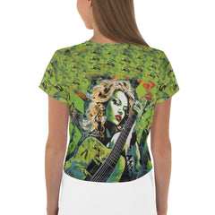 Guitar All Over Print Crop Tee Back View