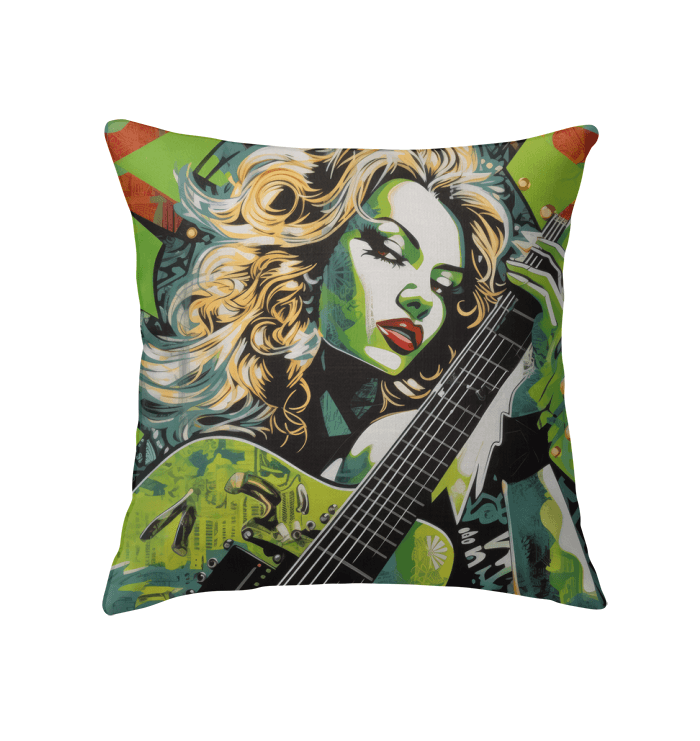 Guitar-themed indoor pillow