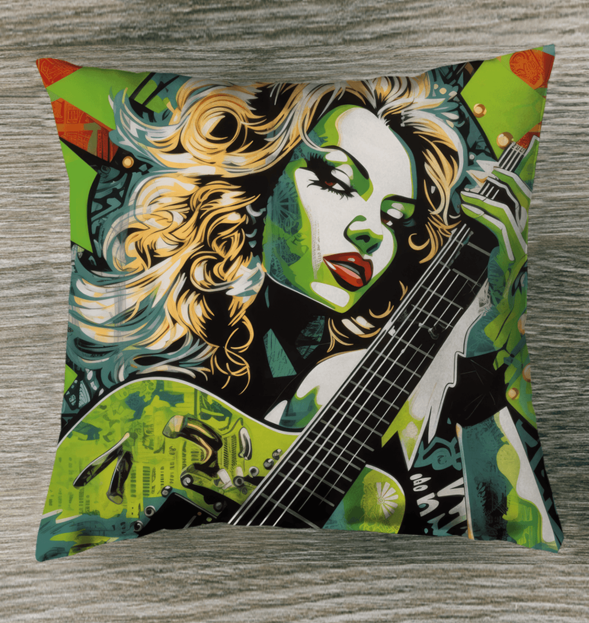 Comfortable home accessory with guitar design