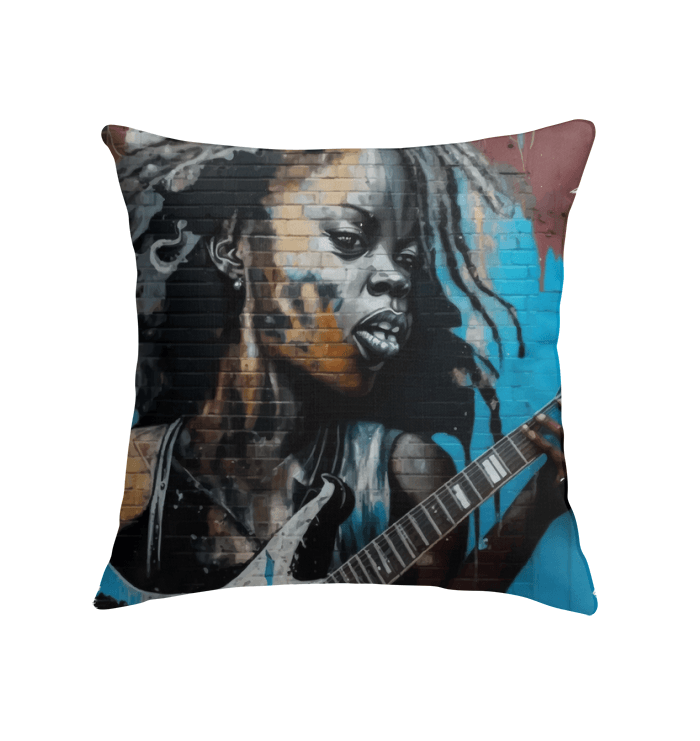 Guitar In Hand, Heart On Fire Indoor Pillow - Beyond T-shirts