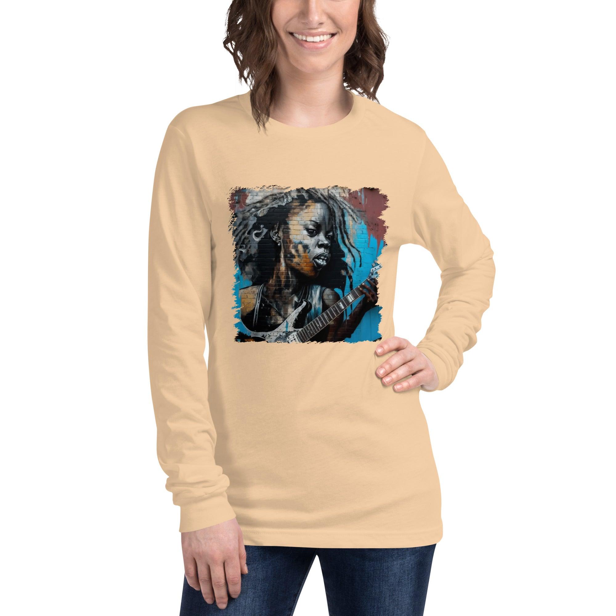 Guitar In Hand, Heart On Fire Unisex Long Sleeve Tee - Beyond T-shirts