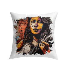 Guitar Inspires Her Art Indoor Pillow - Beyond T-shirts