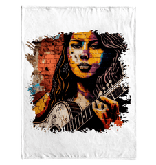 Guitar Inspires Her Art Sherpa Blanket - Beyond T-shirts