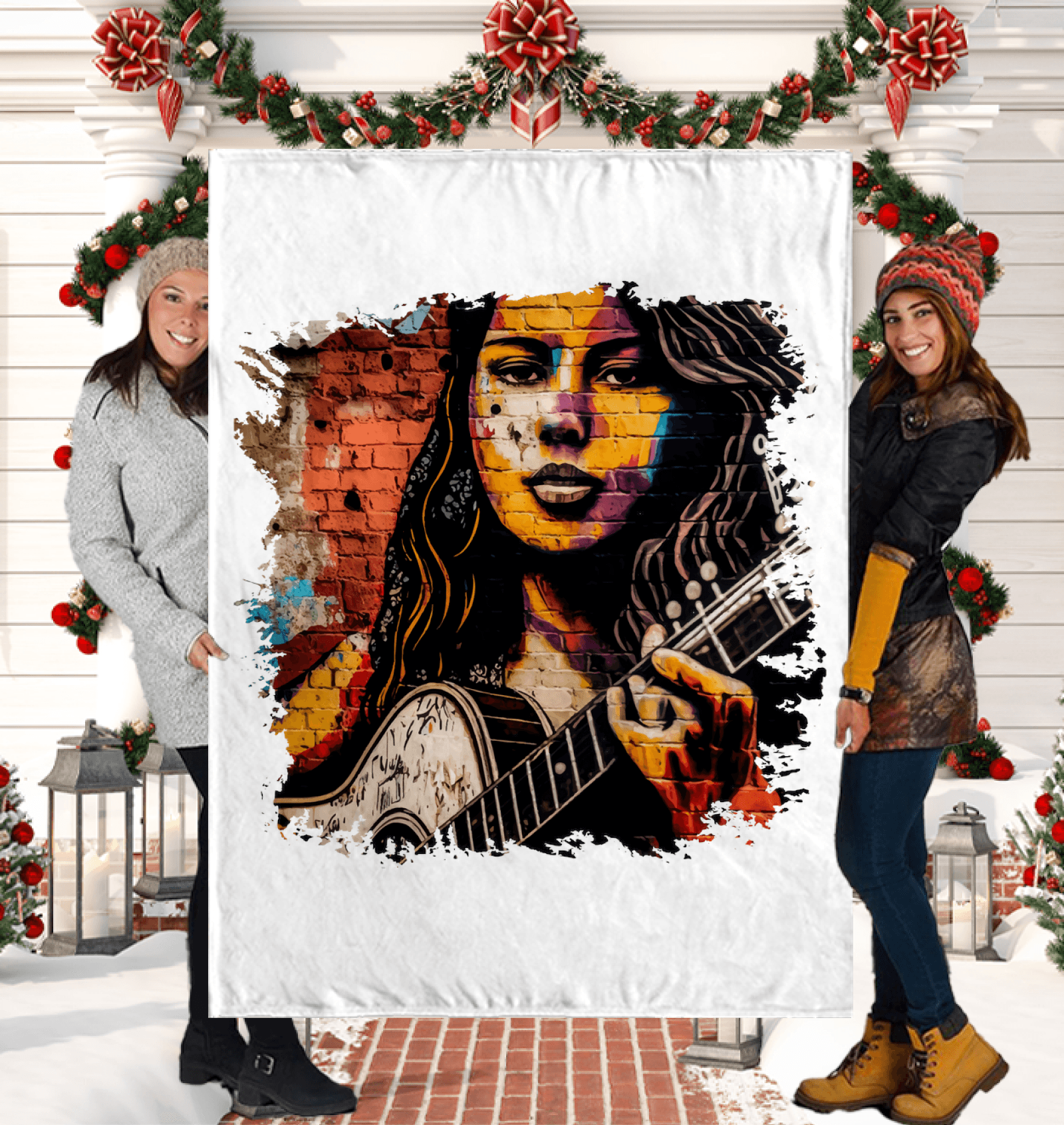 Guitar Inspires Her Art Sherpa Blanket - Beyond T-shirts