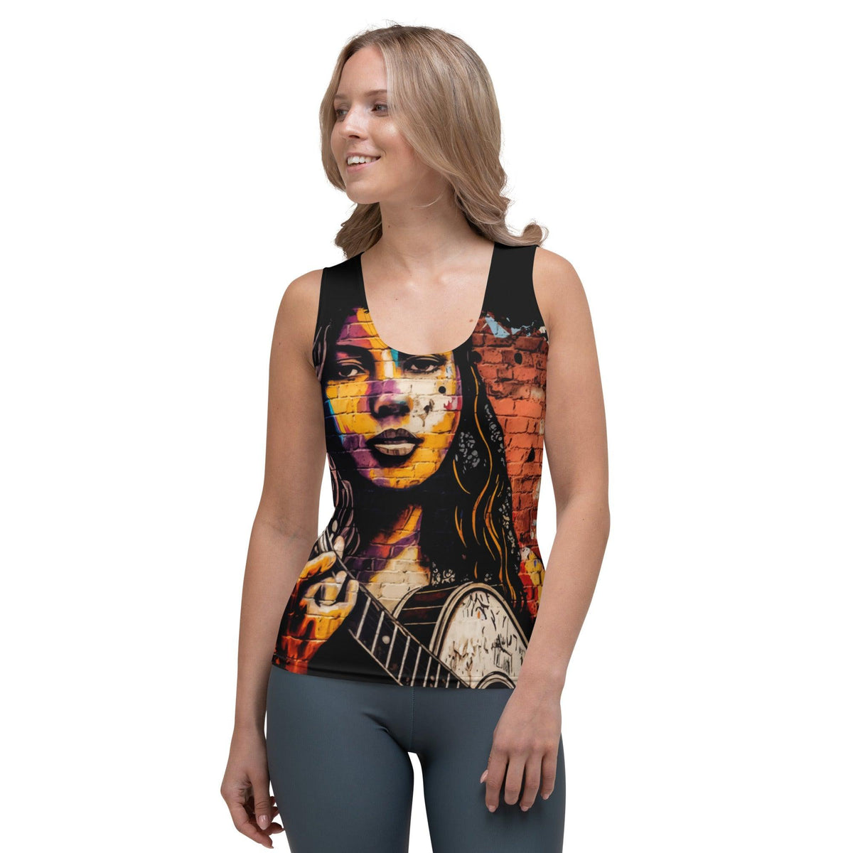 Guitar Inspires Her Art Sublimation Cut & Sew Tank Top - Beyond T-shirts