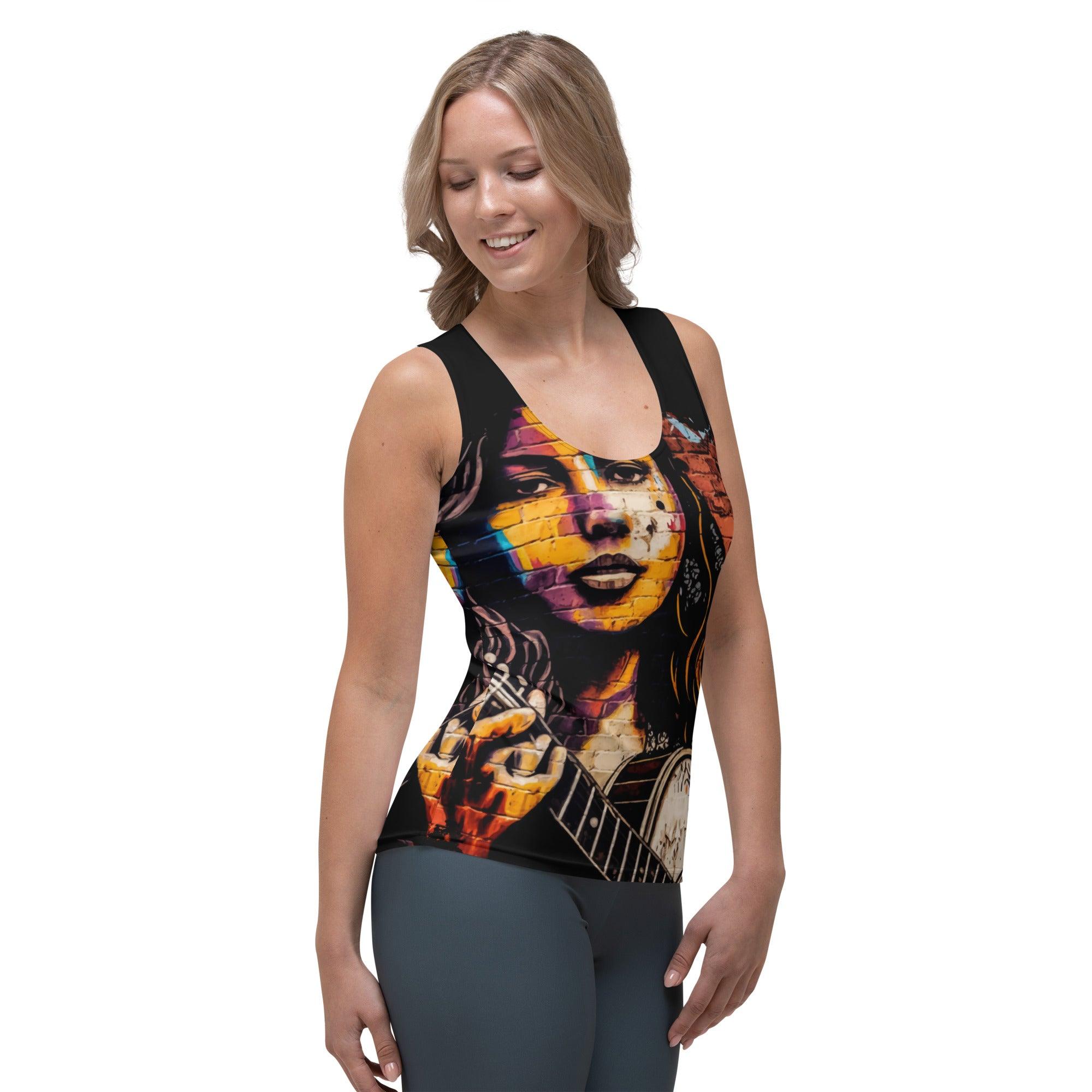 Guitar Inspires Her Art Sublimation Cut & Sew Tank Top - Beyond T-shirts