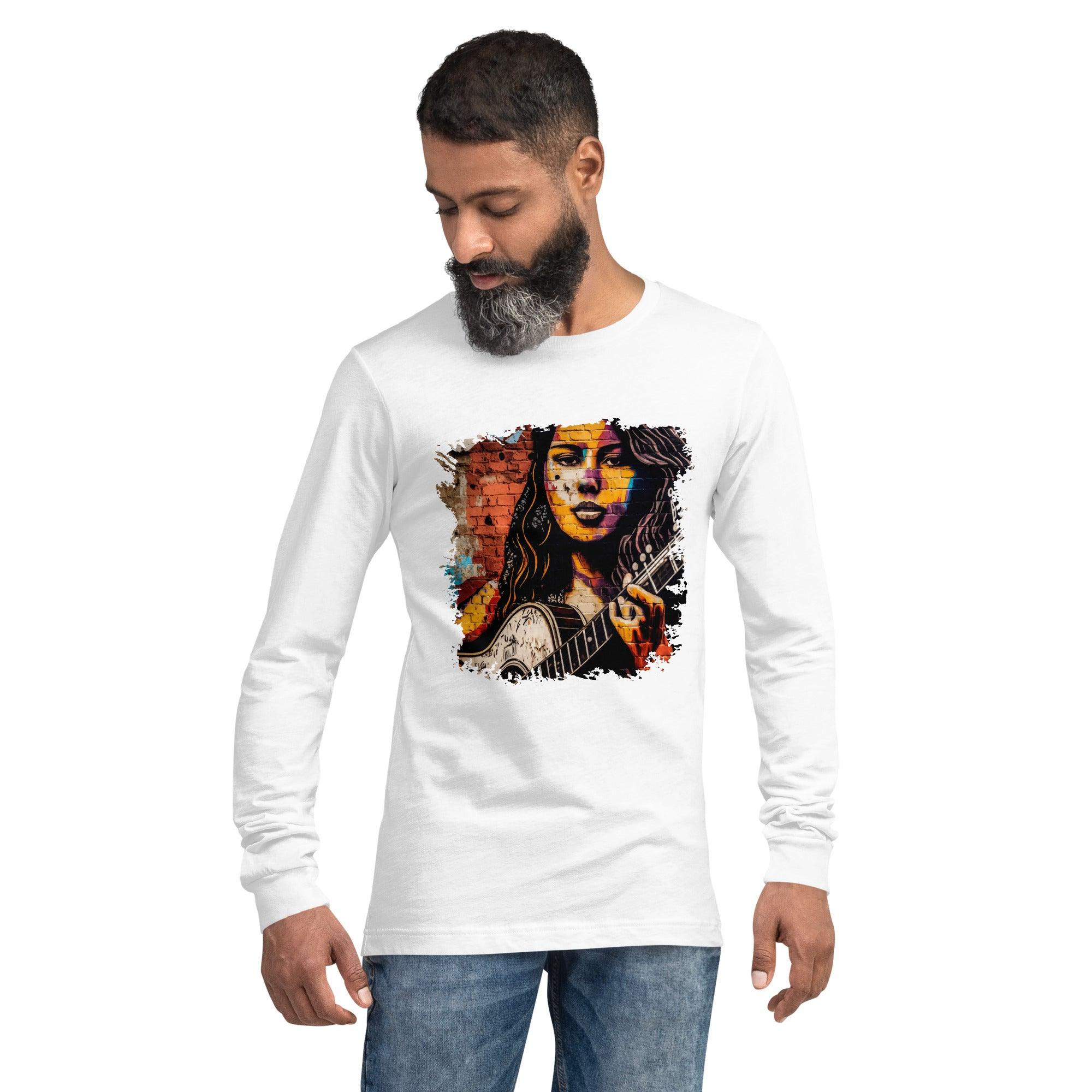 Guitar Inspires Her Art Unisex Long Sleeve Tee - Beyond T-shirts