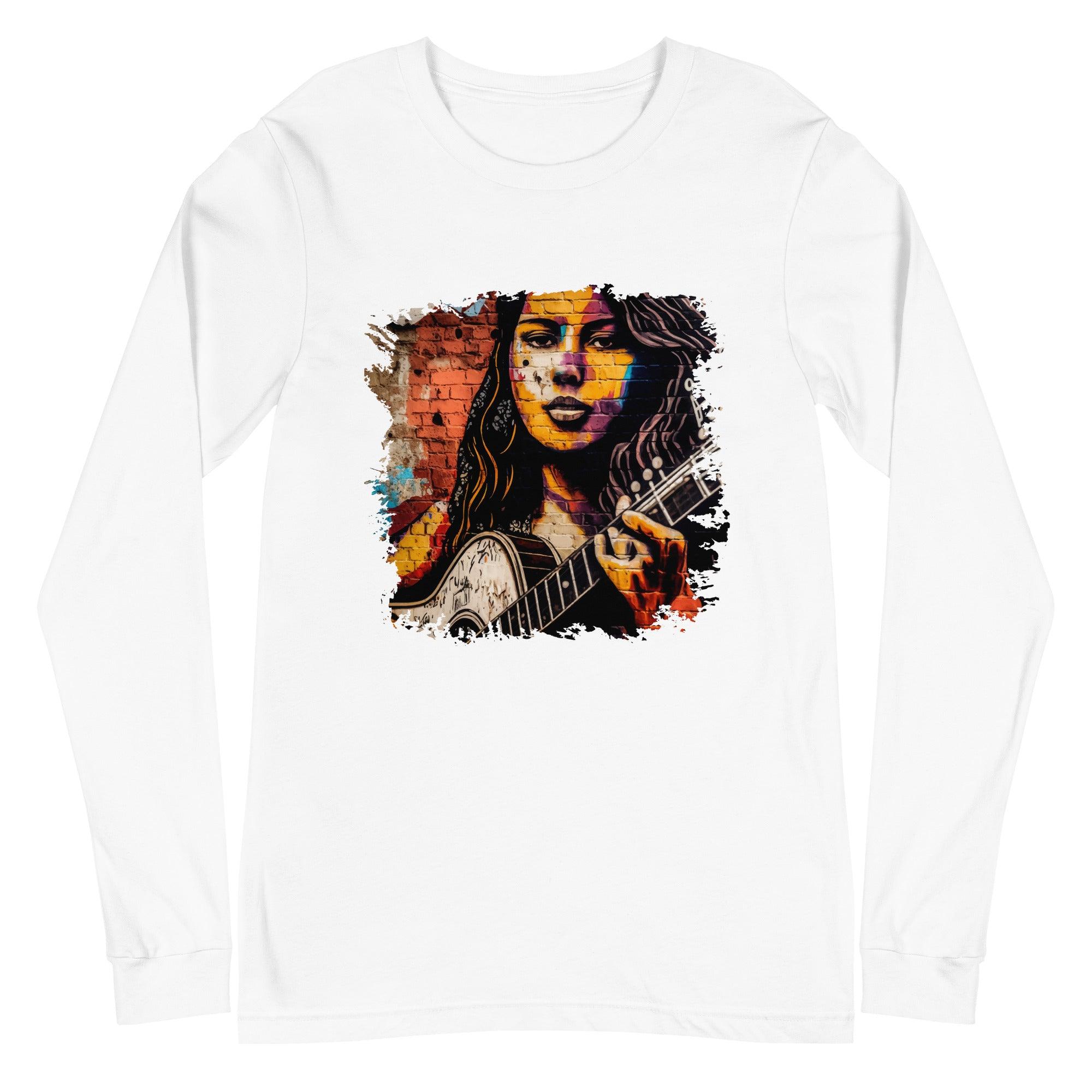 Guitar Inspires Her Art Unisex Long Sleeve Tee - Beyond T-shirts