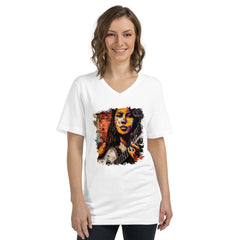 Guitar Inspires Her Art Unisex Short Sleeve V-Neck T-Shirt - Beyond T-shirts