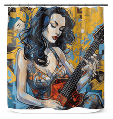 Guitar Orchestra Shower Curtain