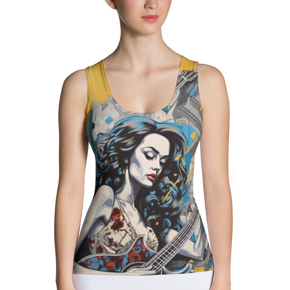 Guitar is a Small Piano Sublimation Tank Top - Product Image