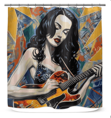 Guitar is a Voice Shower Curtain - Twin