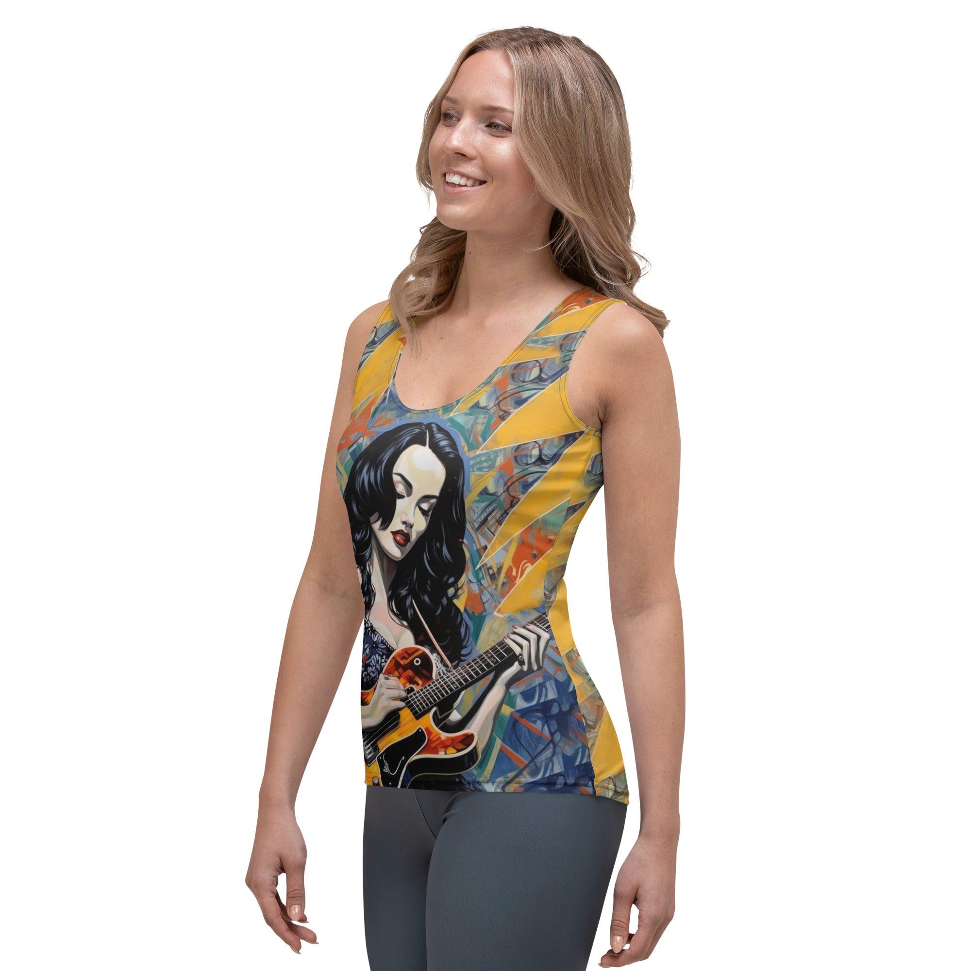 Guitar Is a Voice Sublimation Tank Top Side View