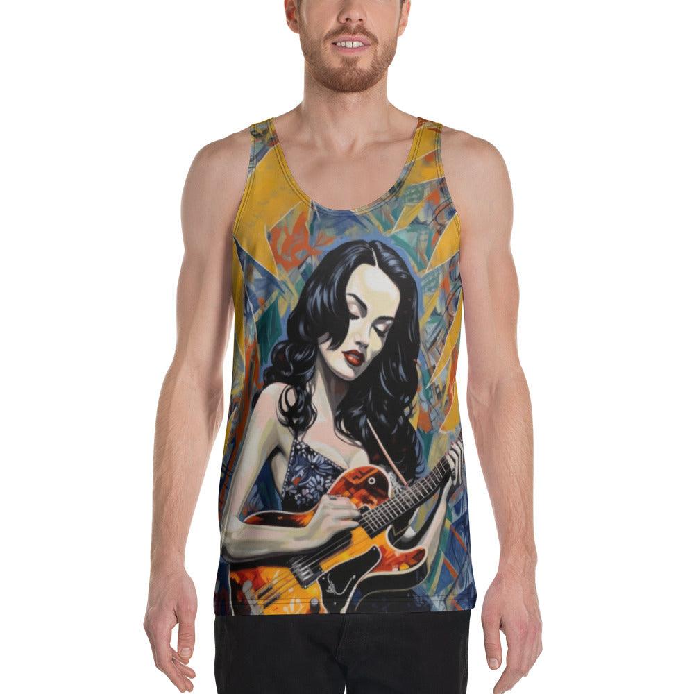 Guitar is a Voice Unisex Tank Top - Front View