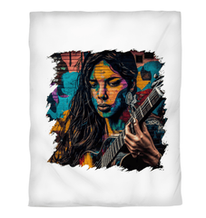 Guitar Is Her Voice Duvet Cover - Beyond T-shirts