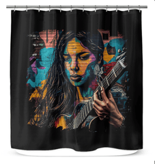 Guitar Is Her Voice Shower Curtain - Beyond T-shirts