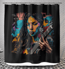 Guitar Is Her Voice Shower Curtain - Beyond T-shirts