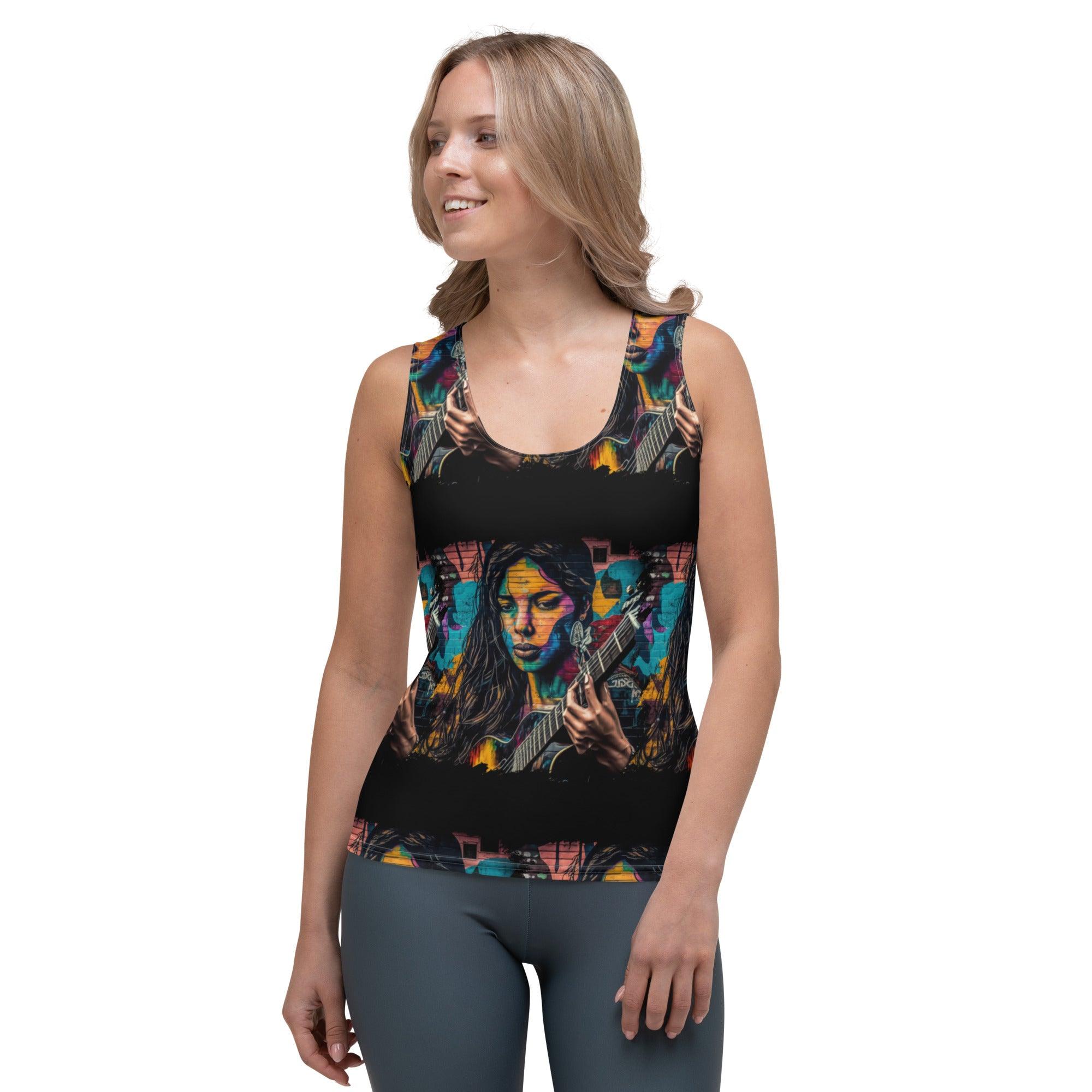 Guitar Is Her Voice Sublimation Cut & Sew Tank Top - Beyond T-shirts