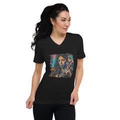 Guitar Is Her Voice Unisex Short Sleeve V-Neck T-Shirt - Beyond T-shirts