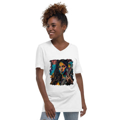 Guitar Is Her Voice Unisex Short Sleeve V-Neck T-Shirt - Beyond T-shirts