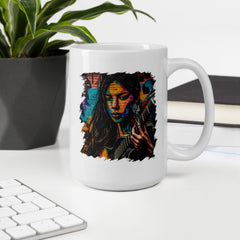 Guitar Is Her Voice White Glossy Mug - Beyond T-shirts