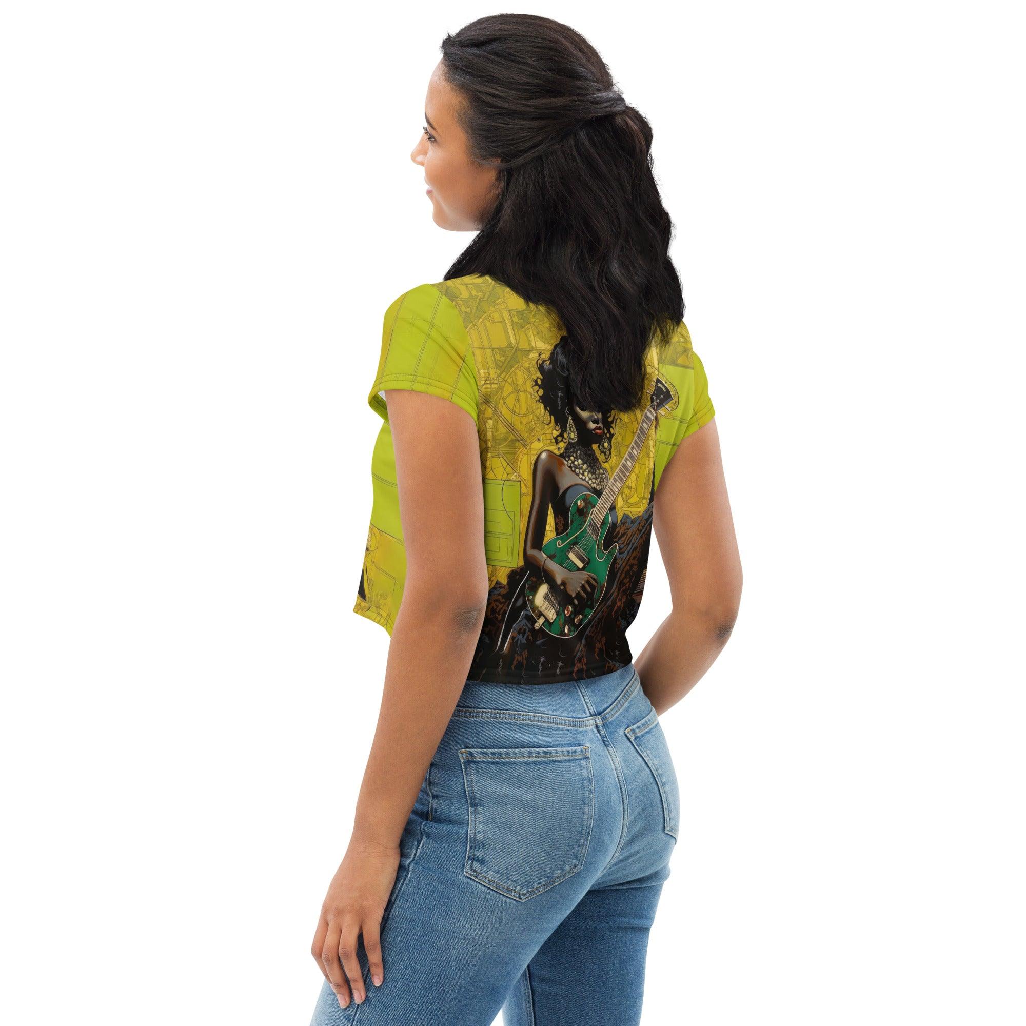 Trendy Guitar Print Shirt - Back View