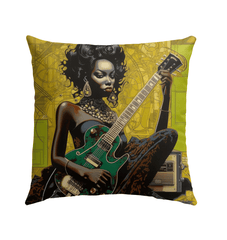 Comfortable Outdoor Pillow with Guitar Design