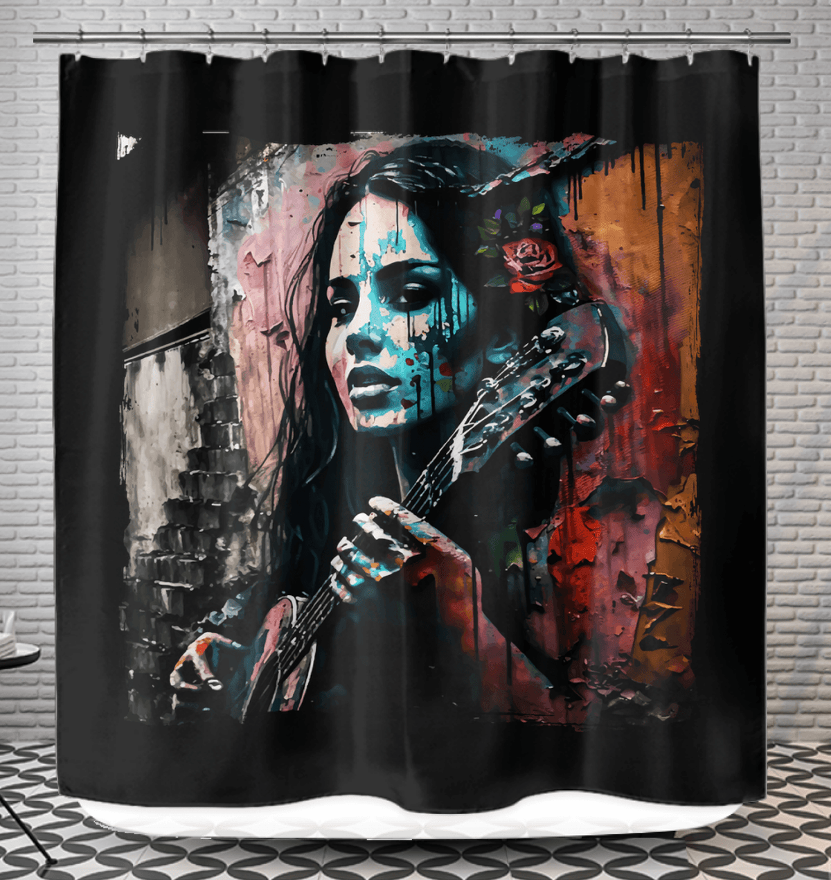 Guitar Is My Language Shower Curtain - Beyond T-shirts