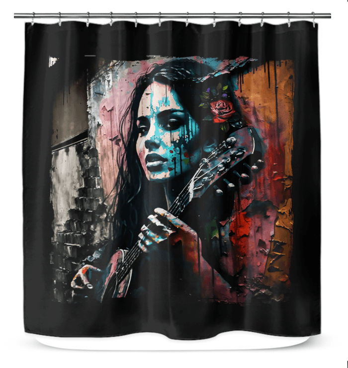 Guitar Is My Language Shower Curtain - Beyond T-shirts