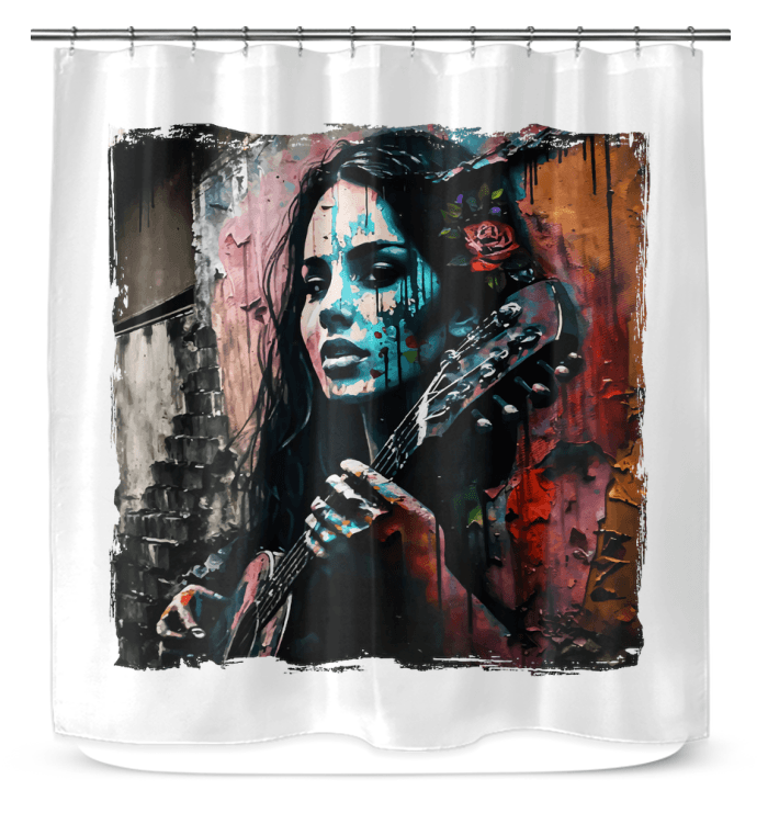 Guitar Is My Language Shower Curtain - Beyond T-shirts