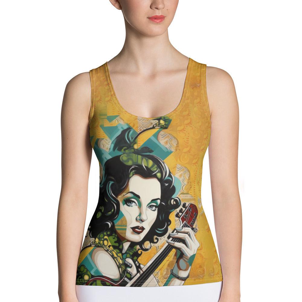 Guitar Is My Language Sublimation Cut & Sew Tank Top - Beyond T-shirts