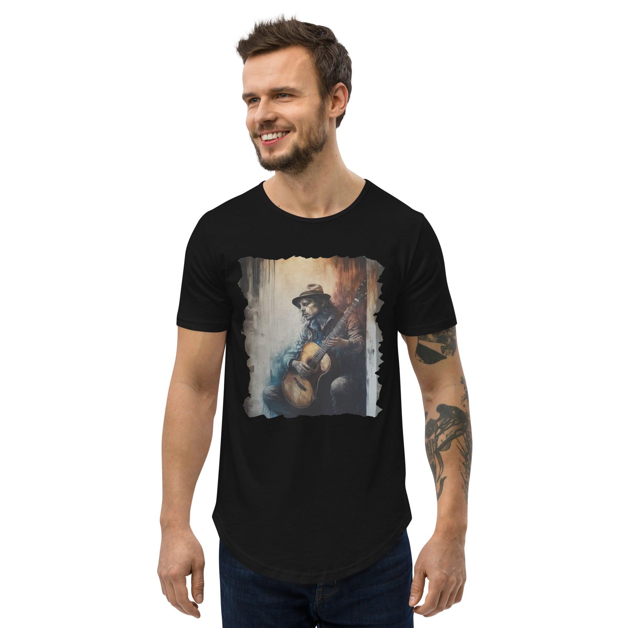 Guitar Is Poetry in Motion Men's Curved Hem T-Shirt - Beyond T-shirts