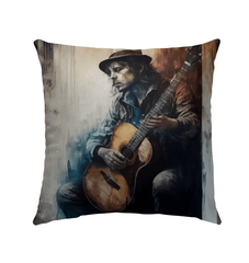 Guitar Is Poetry in Motion Outdoor Pillow - Beyond T-shirts