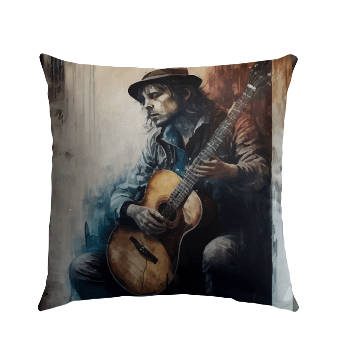 Guitar Is Poetry in Motion Outdoor Pillow - Beyond T-shirts