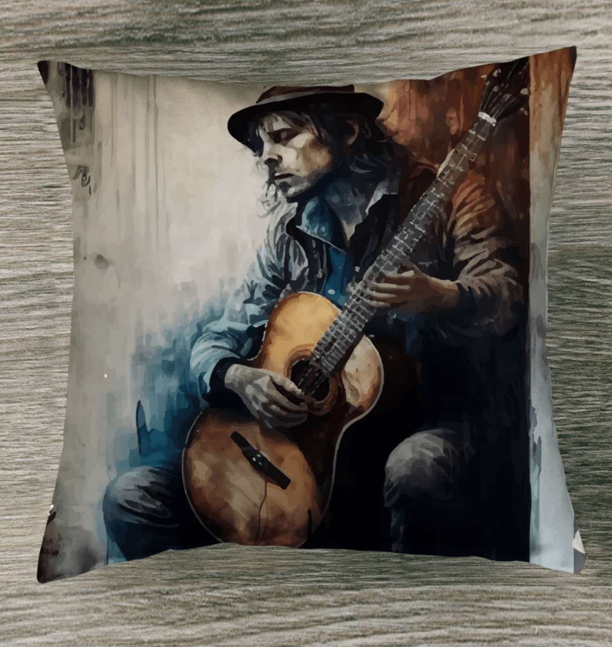 Guitar Is Poetry in Motion Outdoor Pillow - Beyond T-shirts